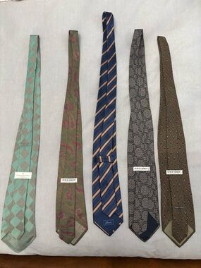 Luxury Brand Men's Silk Tie Set - Teal, Olive, Navy, Gray, Brown